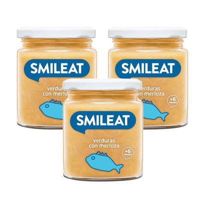 Pack 3x Tarrito BIO verduras y merluza +6 meses Smileat 230g
