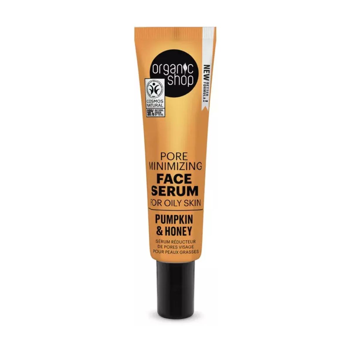 Sérum facial minimizador de poros para piel grasa calabaza y miel, Organic Shop 30 ml