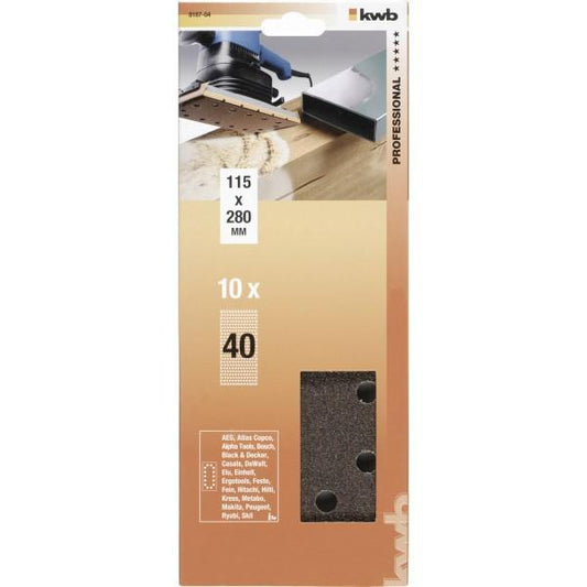 10 lijas para Lijadora Orbital 115x280 mm