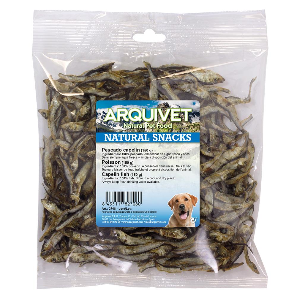 Snack natural para perros Pescado Capelín Arquivet 150 g