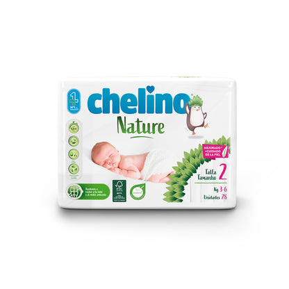 Pack 6x Pañales T2 3-6 kg Chelino Nature 28 Uds