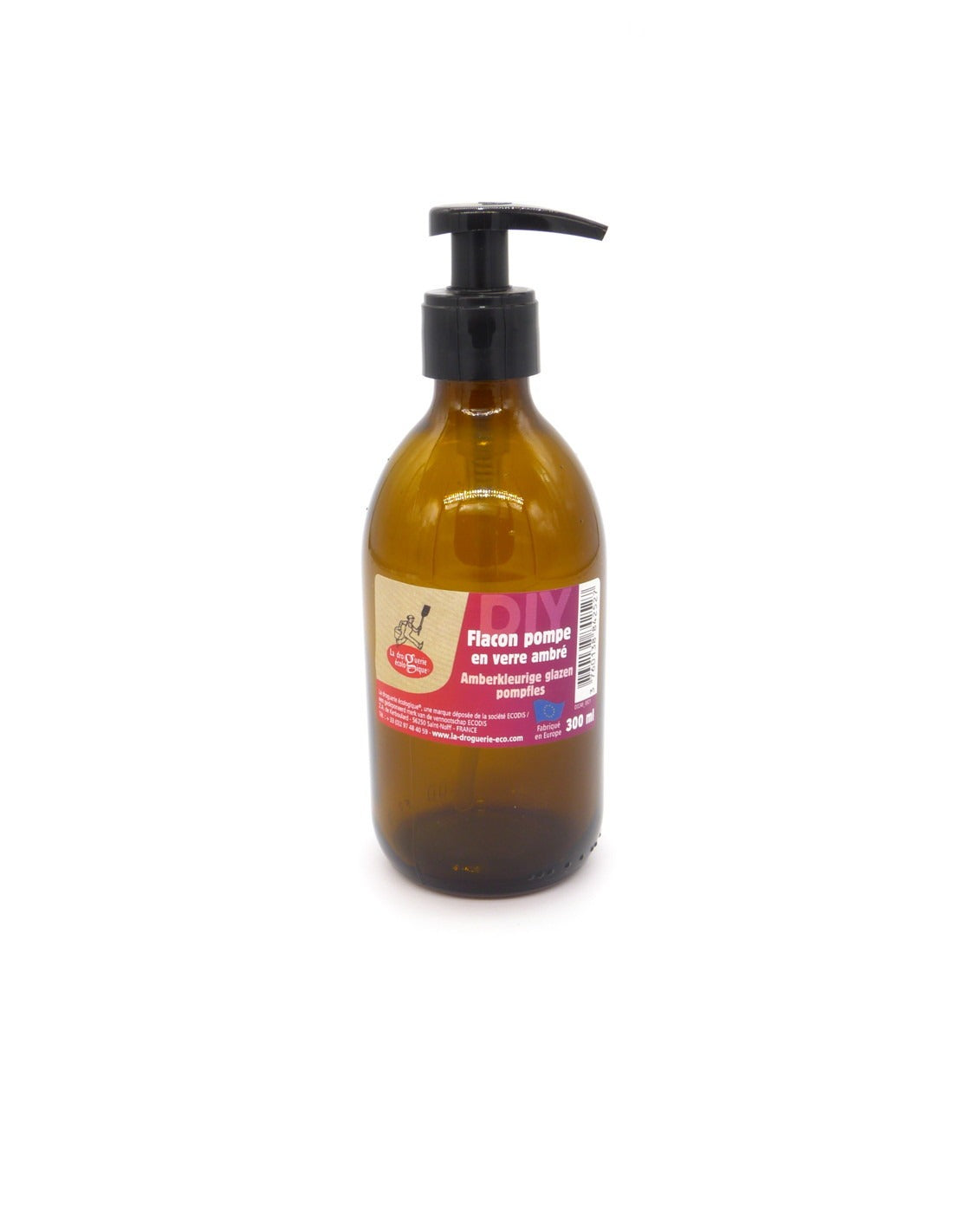 Botella de vidrio ámbar La Droguerie écologique 300ml