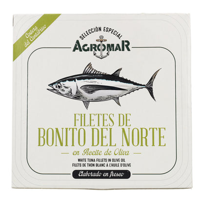 Filetes de Lomo Bonito del Norte en Aceite de Oliva Costera del Cantábrico en Lata AGROMAR 550 g (350 g escurrido)