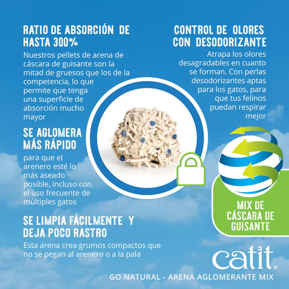 Arena aglomerante ecológica Mix aroma vainilla Go Natural! 6,4 kg Catit