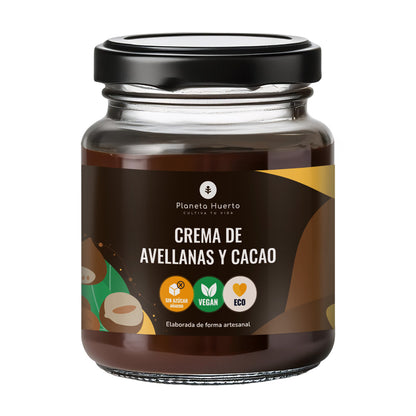 Pack 3x Crema de avellanas y cacao sin azúcares añadidos ECO Planeta Huerto 230 g