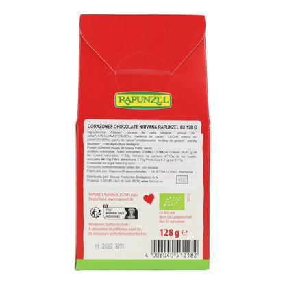 Corazones de Chocolate Nirvana BIO Rapunzel 8 uds de 16 gr