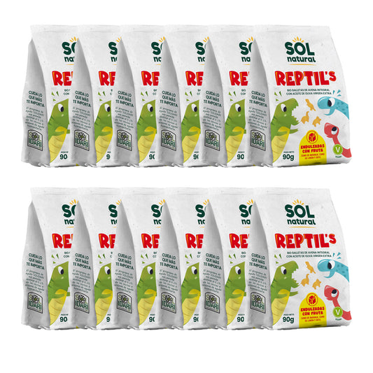 Pack 12x Galletas Infantiles de Avena y Frutas Bio Sol Natural 90 g
