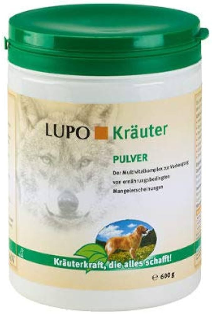 Lupo kräuter polvo 600 g Multivitamínico 100% Natural en polvo para Perros