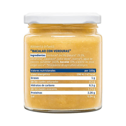 Pack 12x Tarrito BIO de verduras ecológicas con bacalao 230g