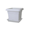 Pack maceta cuadrada con plato color blanco Terra 26 x 26 x 21 cm