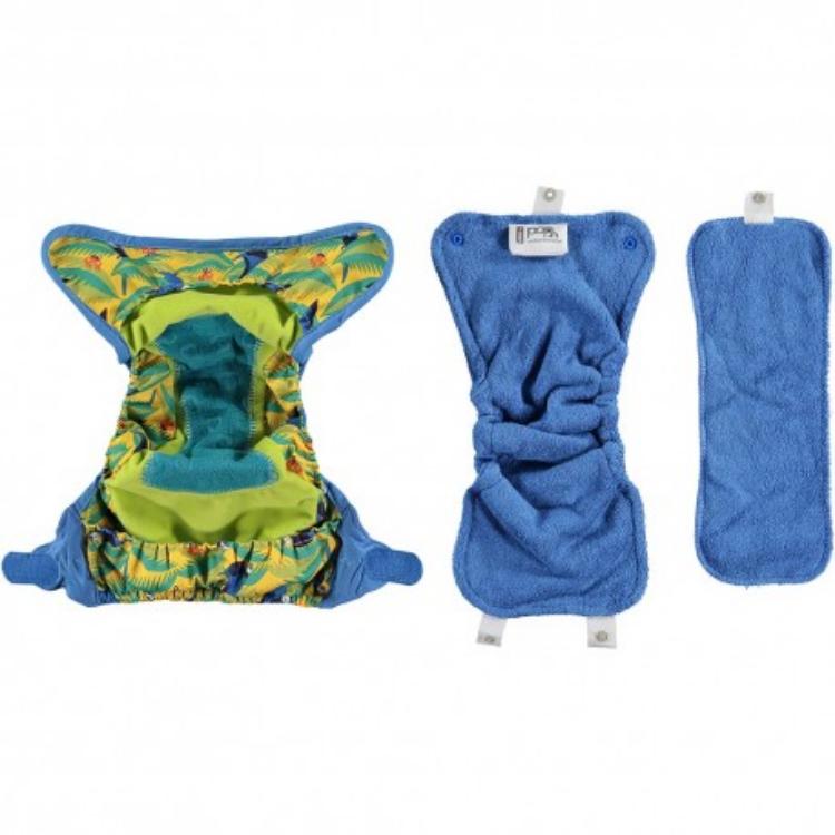 Pañal reutilizable bambú Pop-in velcro Parrot Close Parent