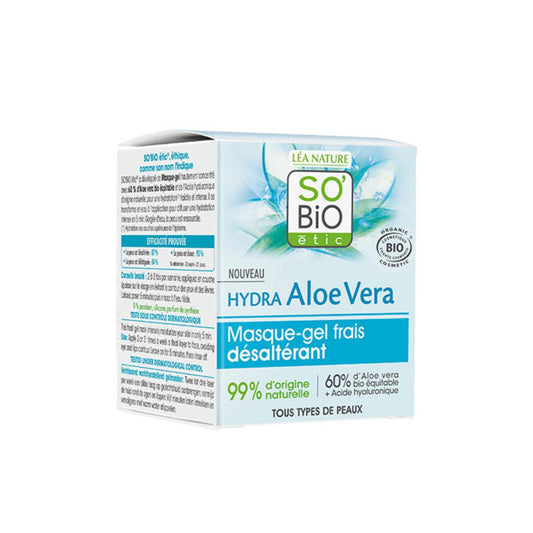 Mascarilla gel hidratante  aloe vera So'Bio étic 50 ml