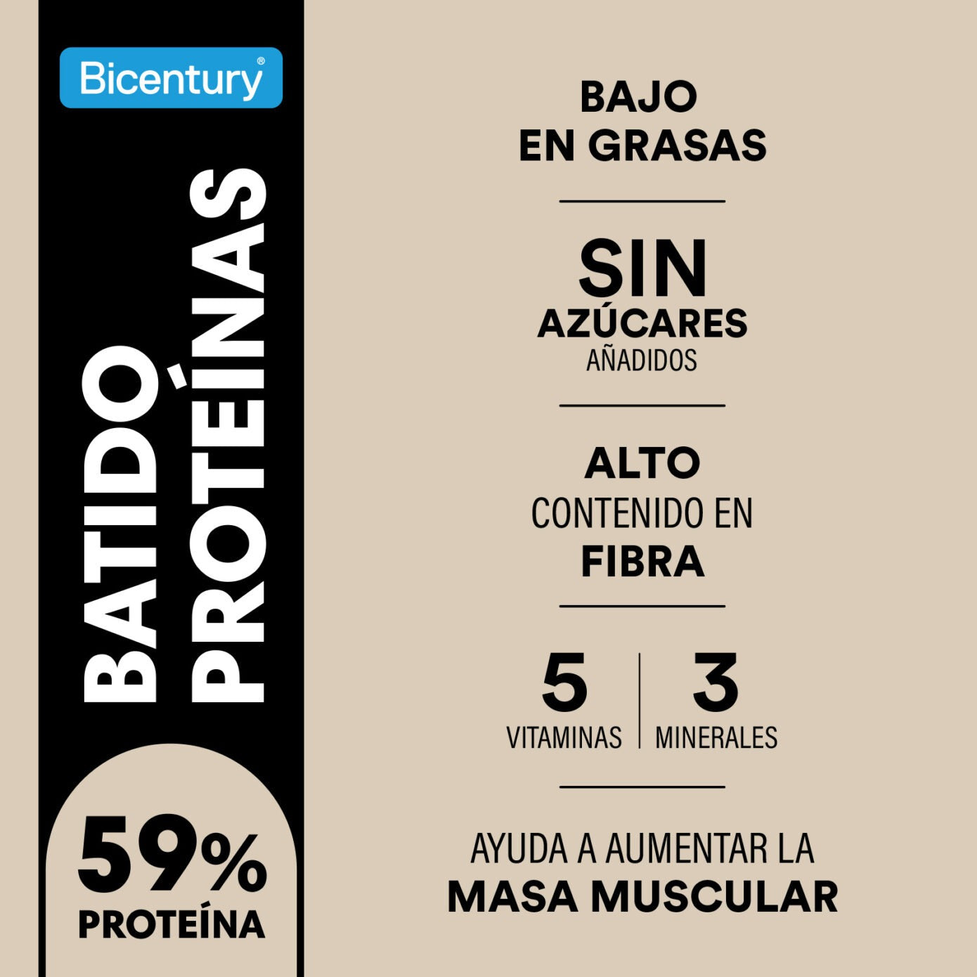 Batido Proteína Moka Avellana BICENTURY 340g