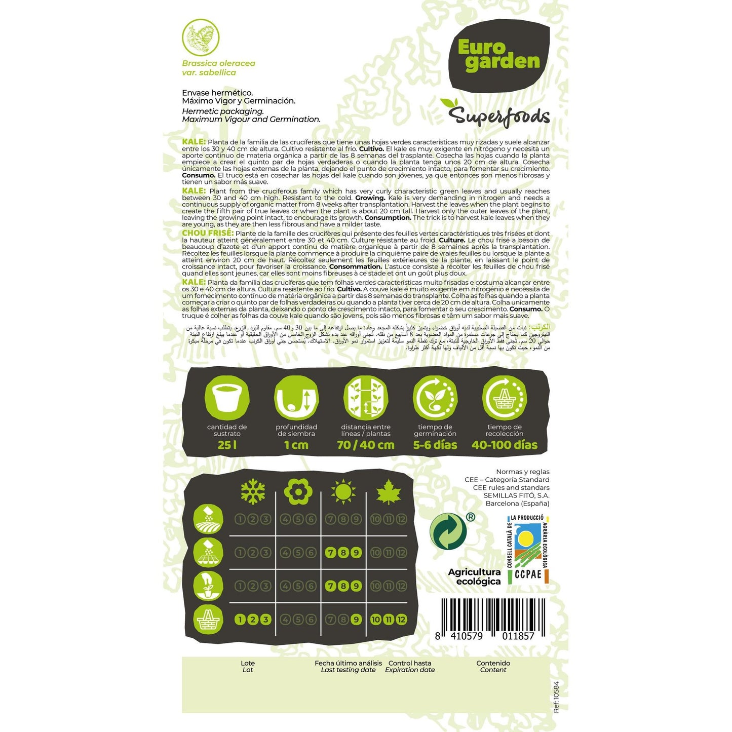 Semillas ecológicas de Kale Westlande Herfst Vitalfoods