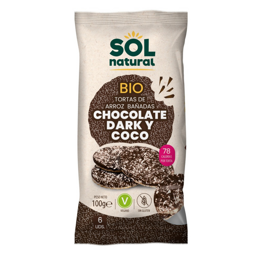 Tortitas de arroz con chocolate y Coco Sol Natural 100 g