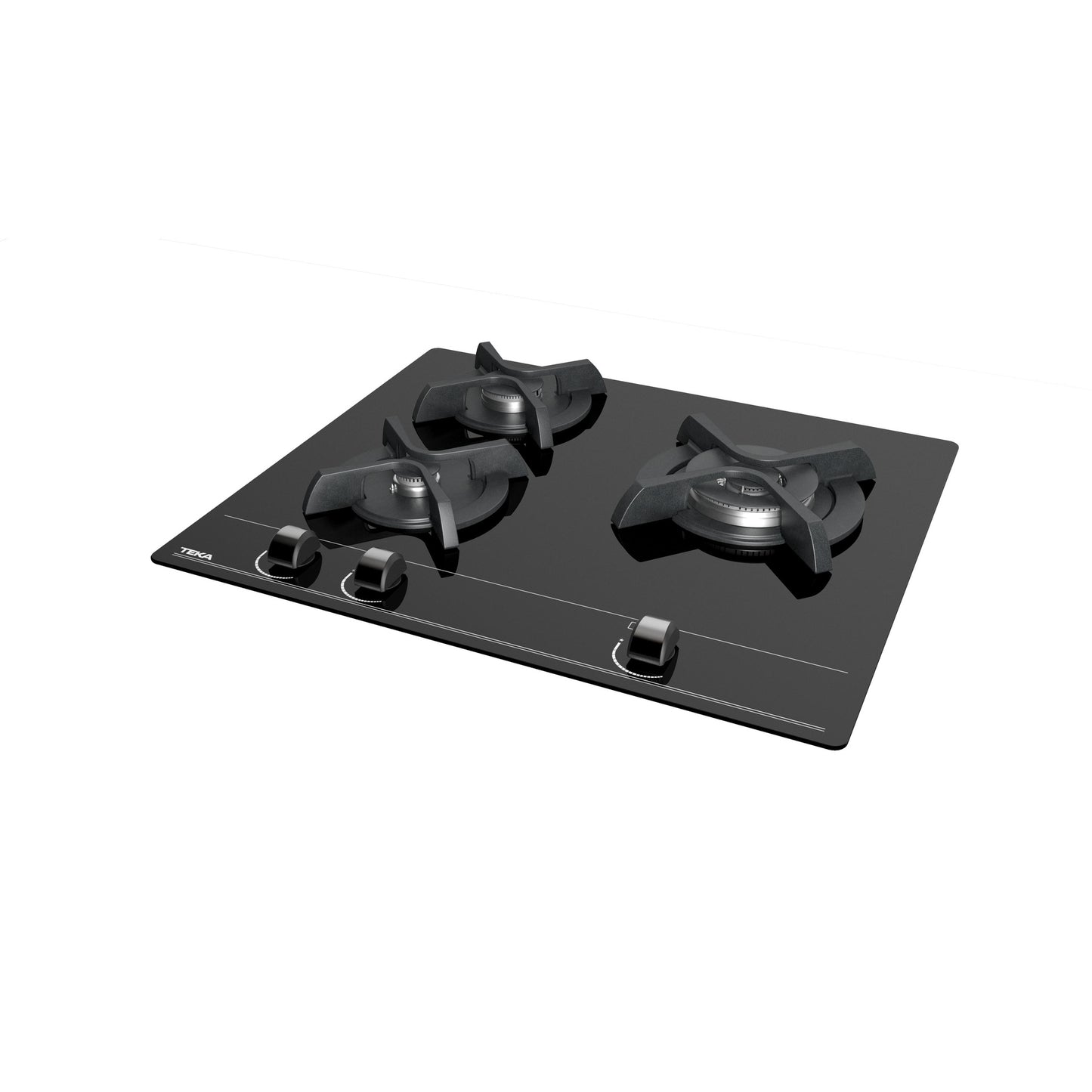 Placa de Gas 3 Zonas Teka GBC 63010 cristal templado Negro