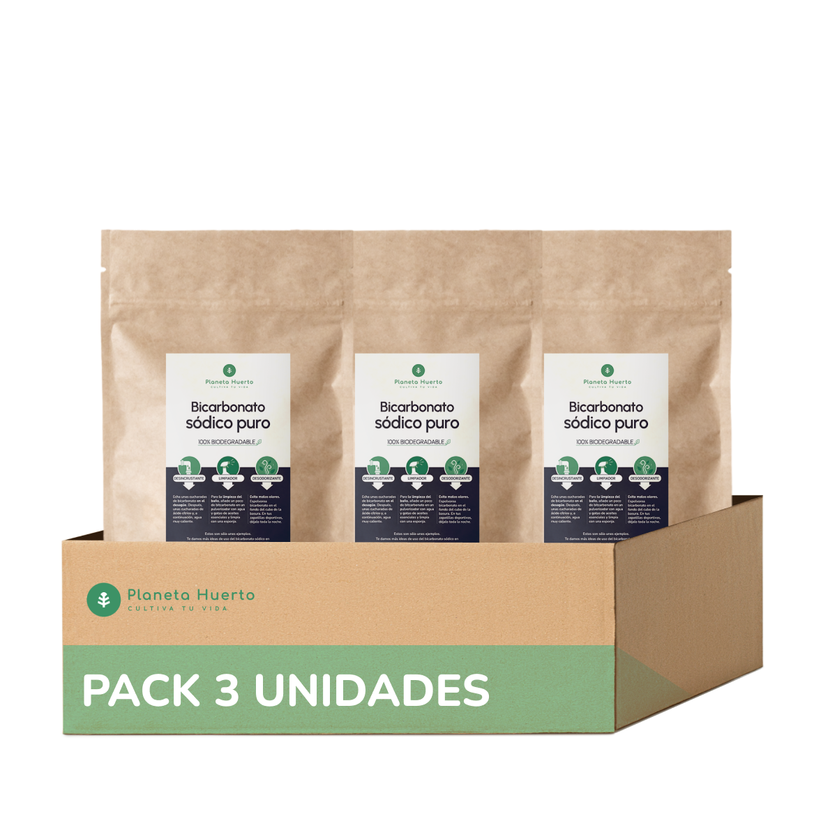 Pack 3xBicarbonato sódico Planeta Huerto 1 Kg