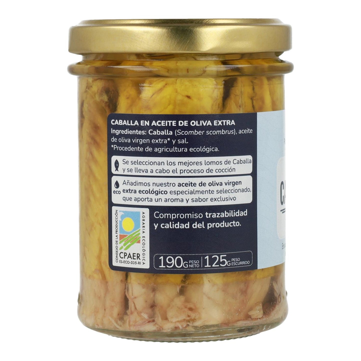 Pack 6x Caballa en aceite de oliva virgen extra ECO Planeta Huerto 190 g