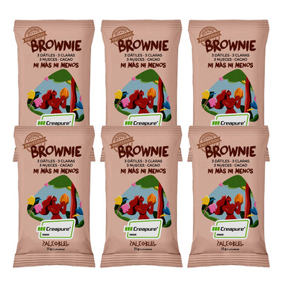 Pack 6x Barritas brownie, Paleobull, 55 g