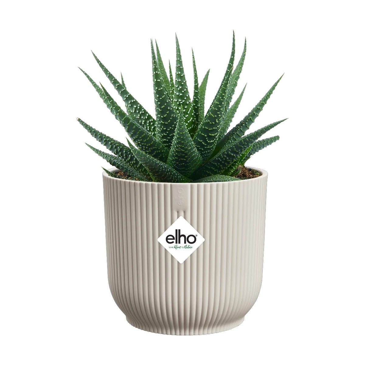 Maceta Blanco Lino Vibes Fold Round Mini Elho 9cm 100% reciclado