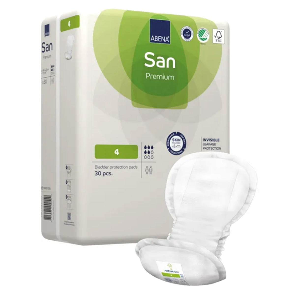 San Talla 4 con Cinta Adhesiva Premium Abena 30 uds