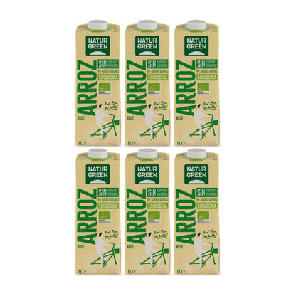 Pack 6 x Bebida de Arroz sin azúcares añadidos NaturGreen 1 L