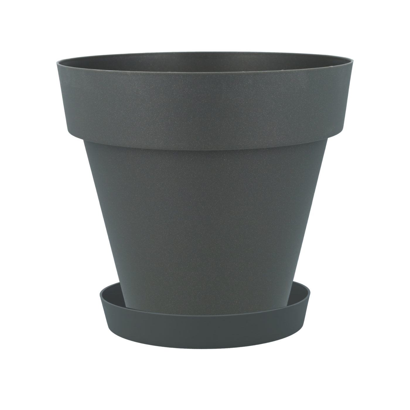 Pack maceta con plato color antracita Tes 26 x 24 cm