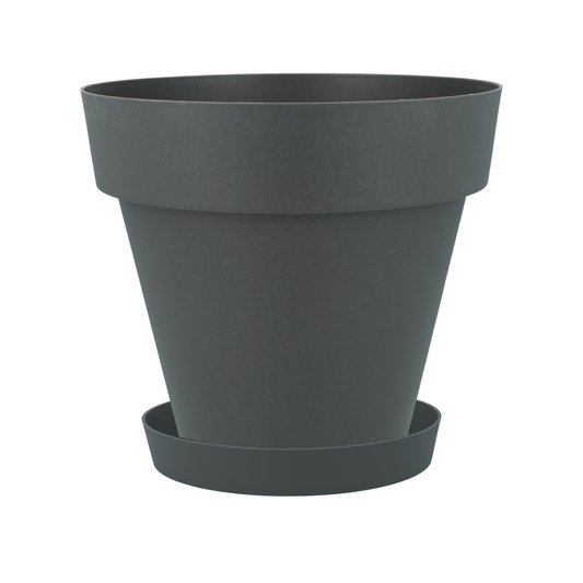 Pack maceta con plato color antracita Tes 26 x 24 cm