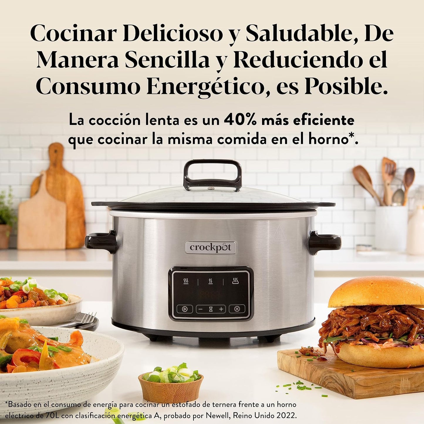 Crockpot Olla digital de cocción lenta digital Sizzle & Stew 6.5 L CSC112X (Reacondicionado)