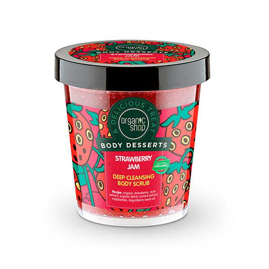 Exfoliante corporal de Limpieza Profunda mermelada de fresa Organic Shop 450 ml
