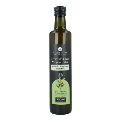 Aceite de oliva virgen extra de cosecha temprana verde sin filtrar Planeta Huerto 500 mL
