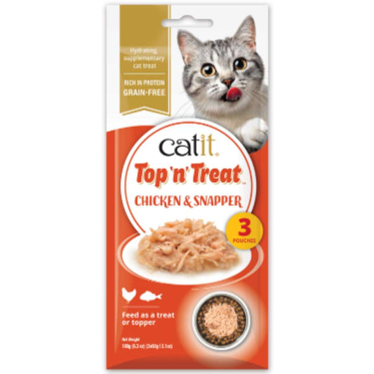 Catit Top 'N Treat, Pollo y Pargo, 3x60g