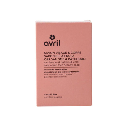 Jabón para rostro y cuerpo proceso en frío de cardamomo y pachulí Avril 100 g