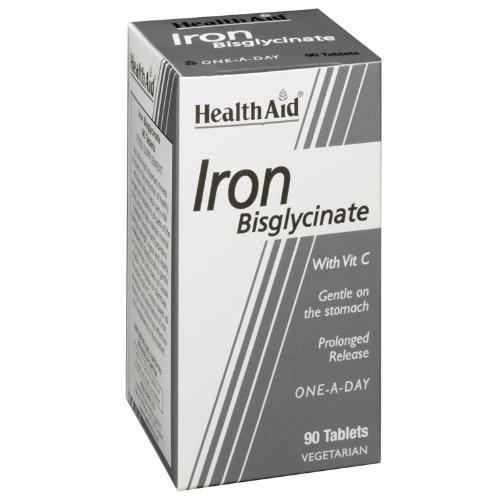 Hierro Bisglicinato 30 mg con Vitamina C Health Aid