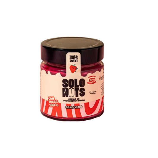 Crema de Cacahuete y Fresa 100% natural SOLONUTS 200 g