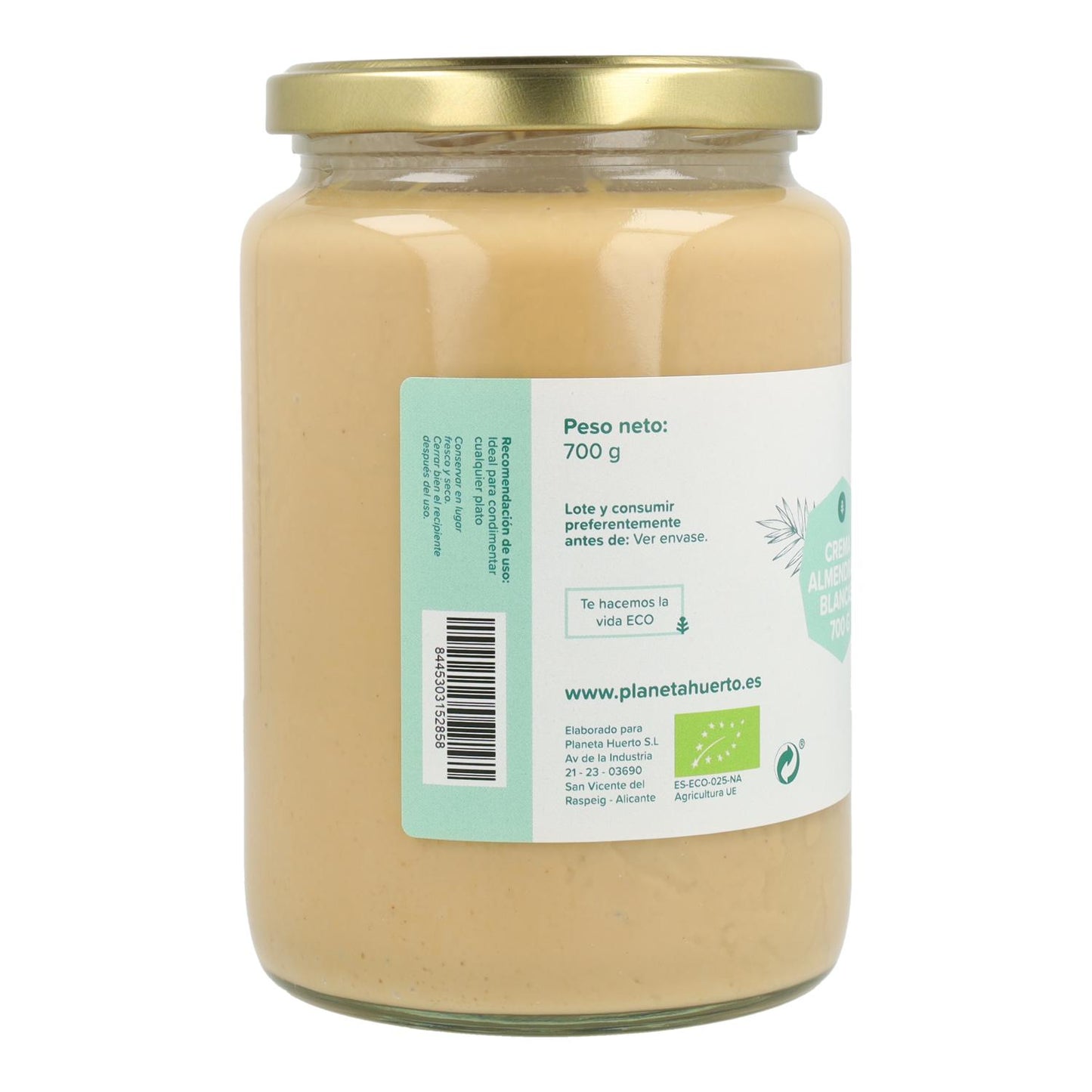 Crema de Almendras Blancas ECO Planeta Huerto 350 g
