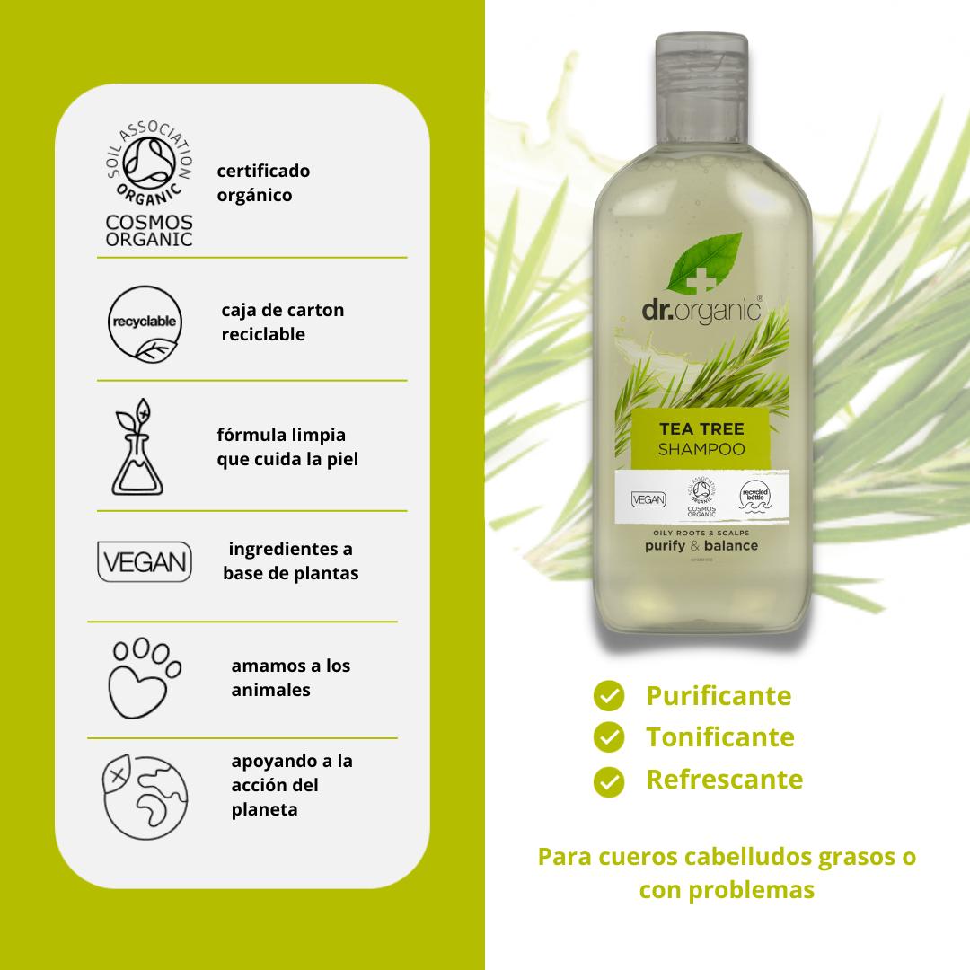 Champú de árbol de té Dr. Orgánic 265ml