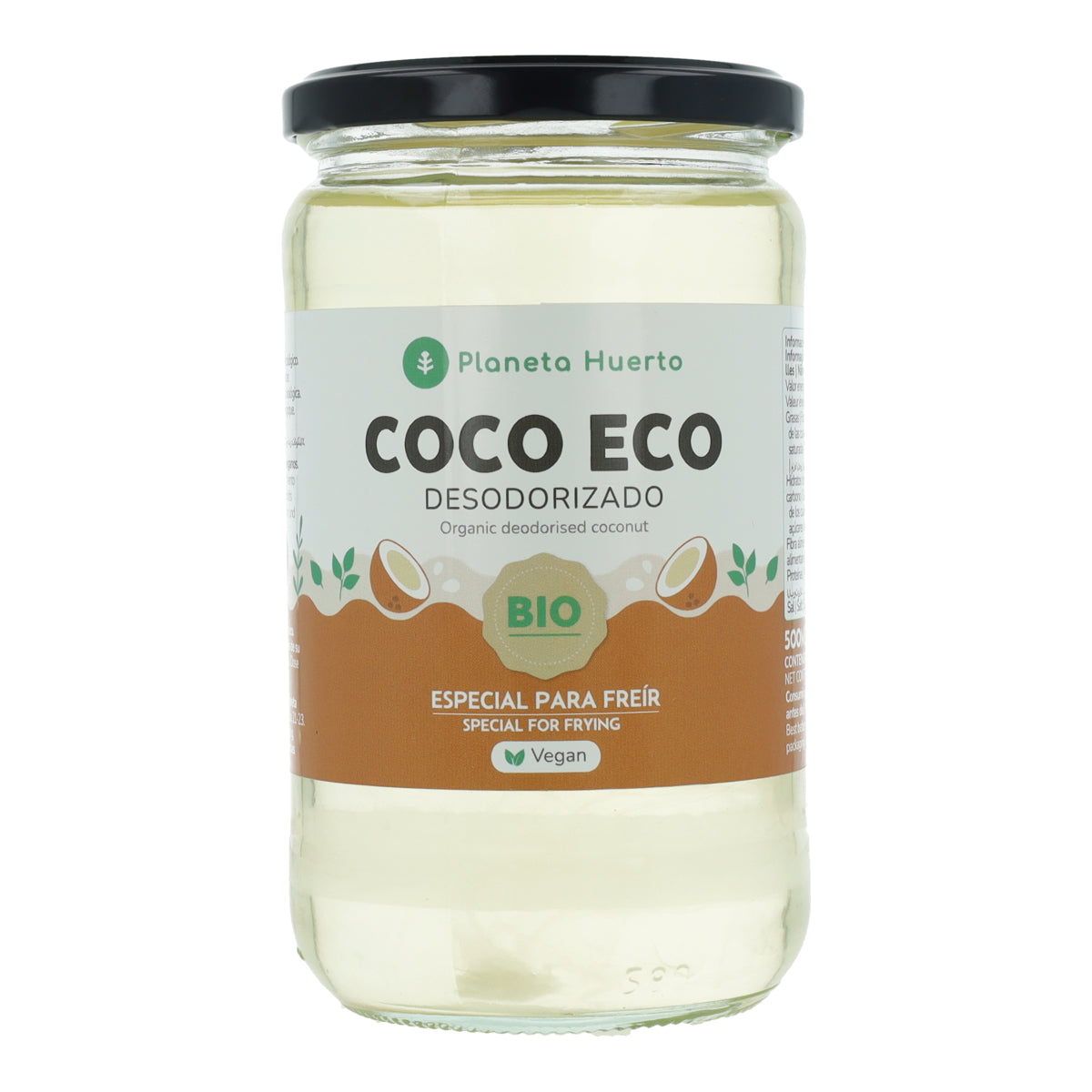 Aceite de coco desodorizado ECO Planeta Huerto 500 ml