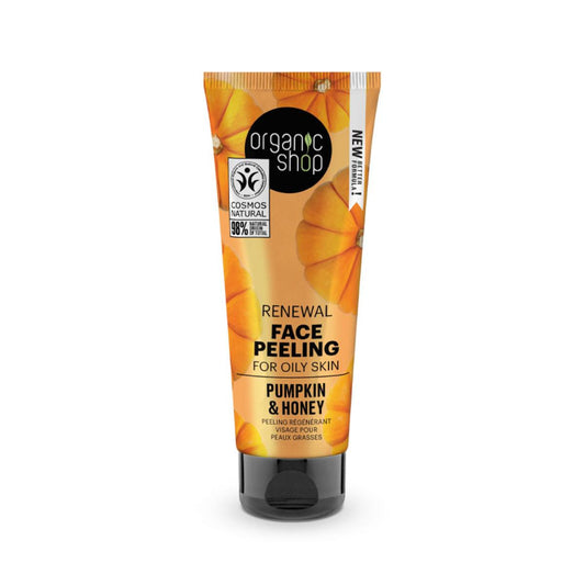 Exfoliante facial renovador para piel grasa calabaza y miel, Organic Shop 75 ml