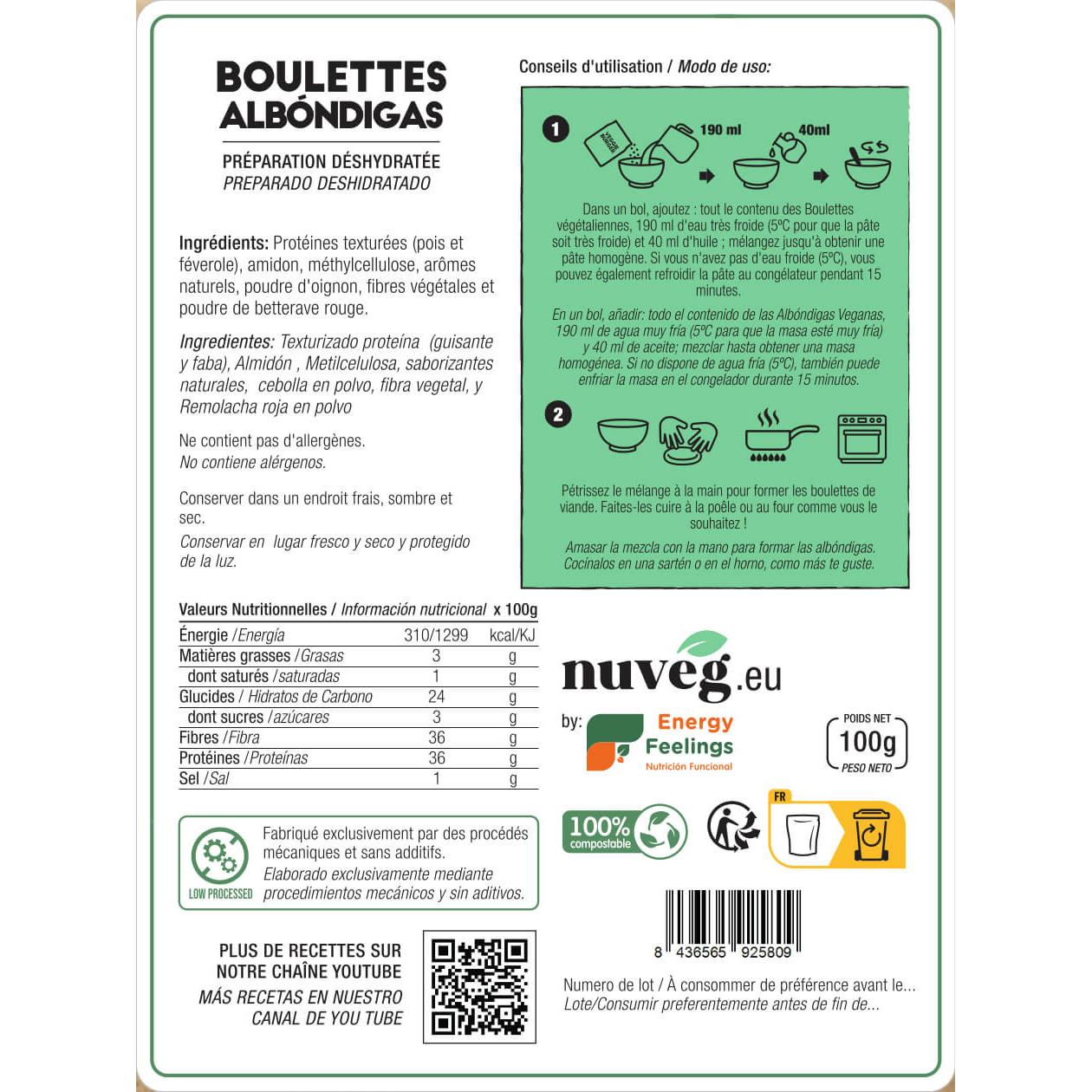 Albondigas veganas Nuveg 100 g