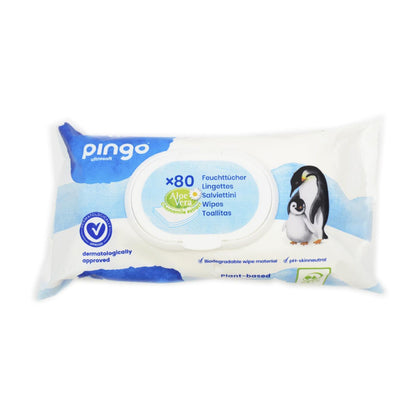 Pack x 4 Toallitas húmedas 100% biodegradables Pingo 80 uds