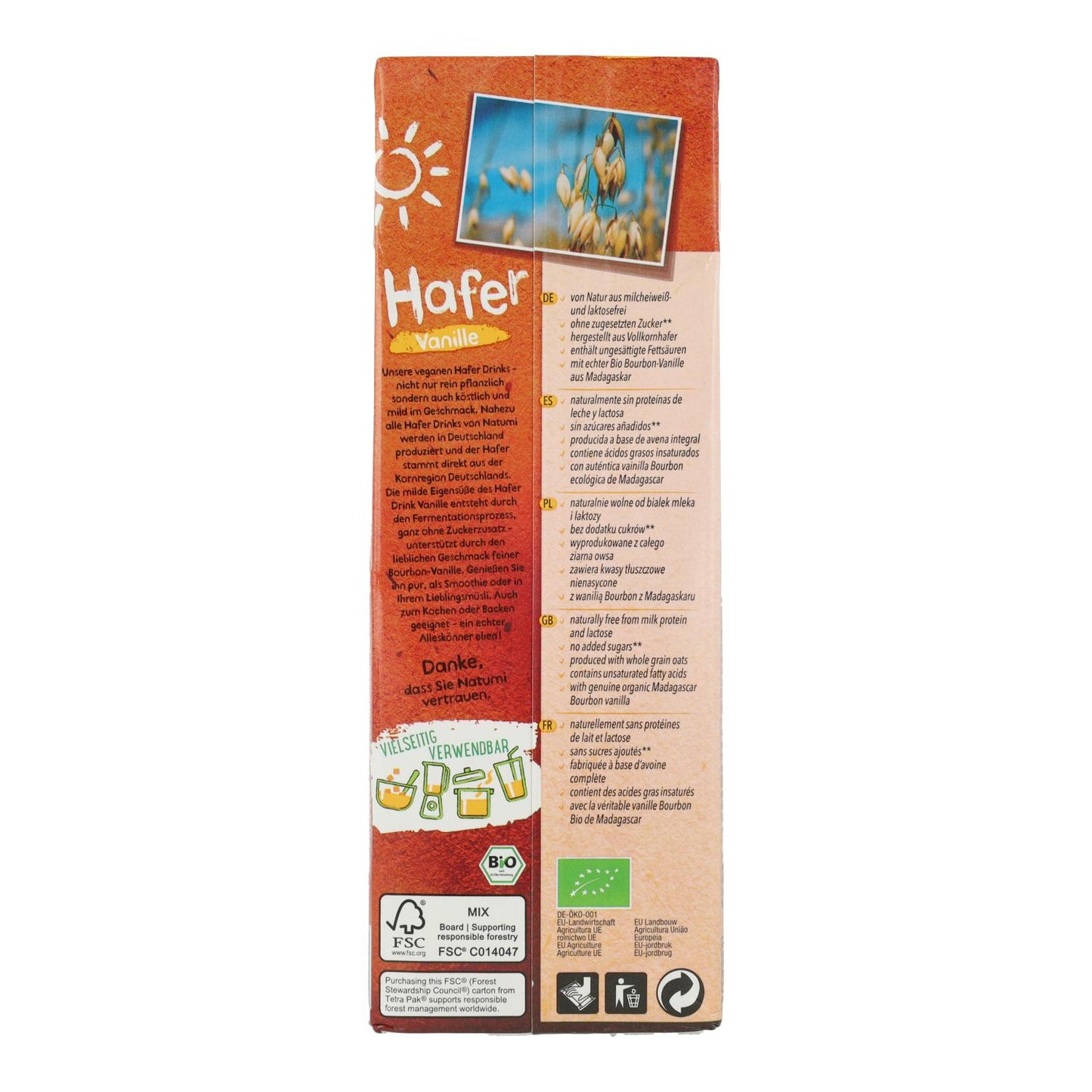 Bebida de Avena Vainilla Bio Natumi 1 L