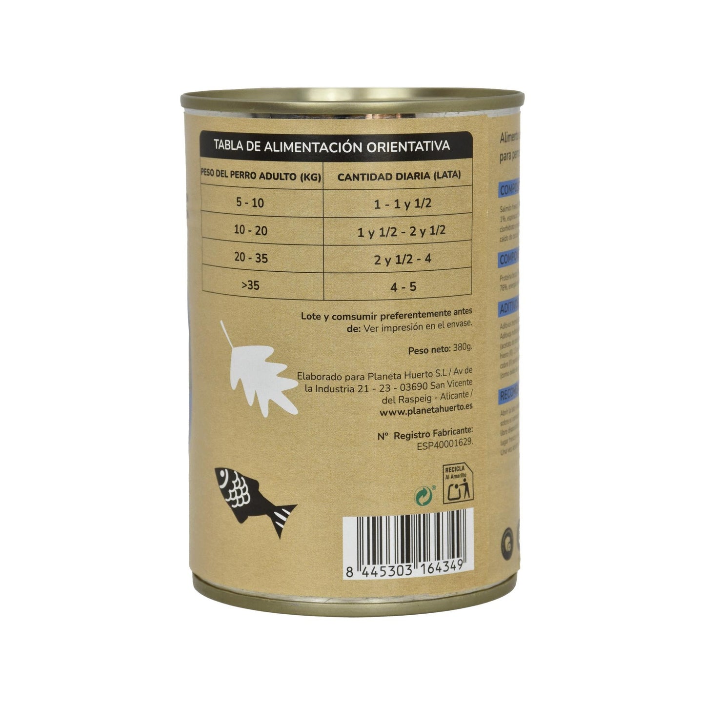 Comida Húmeda Grain Free Superpremium para perro Salmón 380 g Planeta Huerto