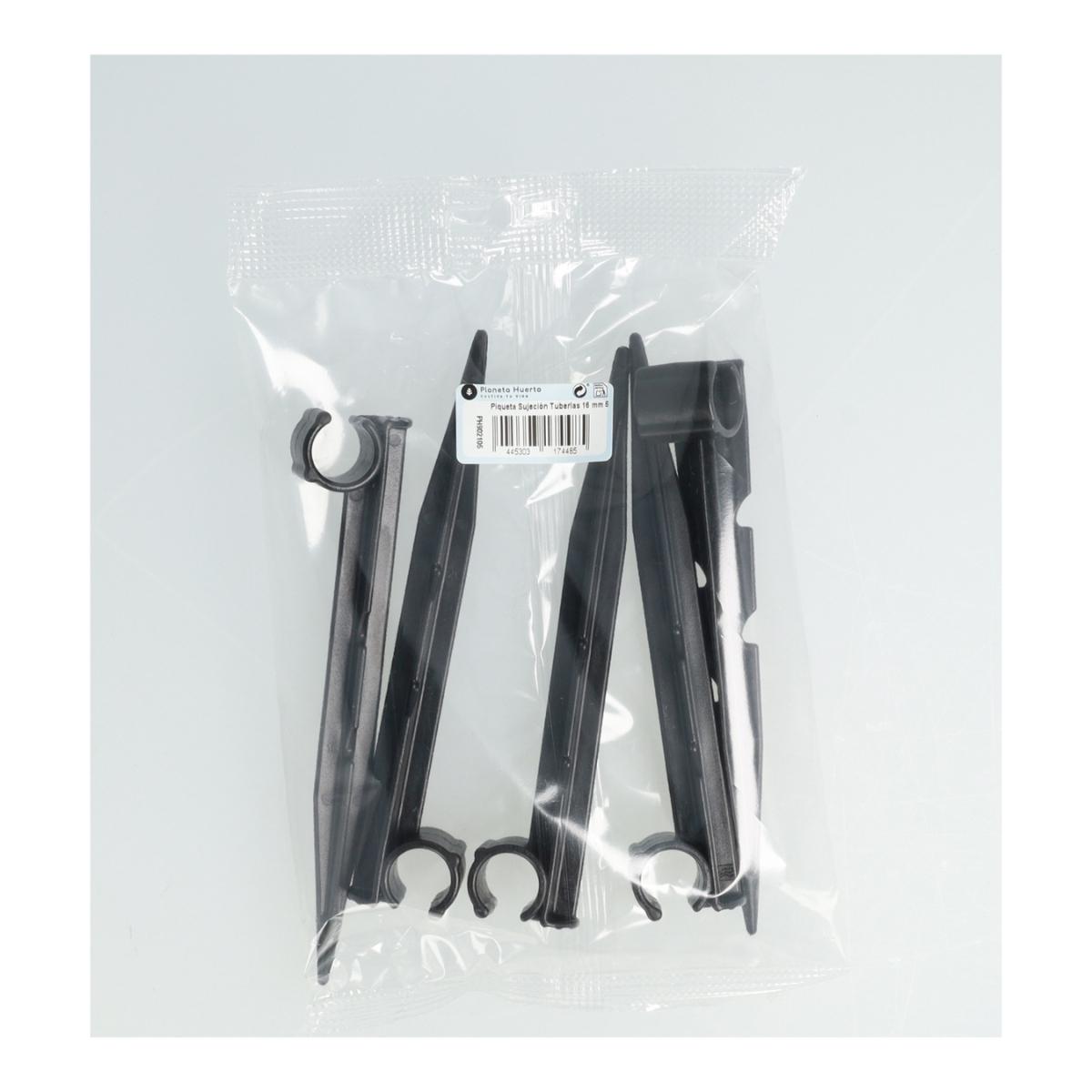 Piqueta sujeción Tuberías 16 mm Planeta Huerto 5 unidades