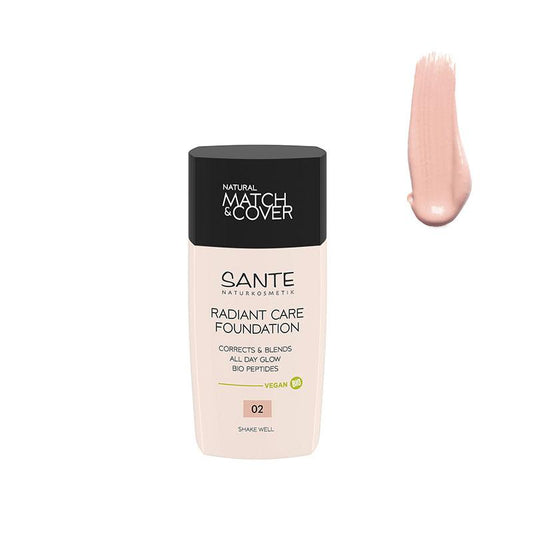 Maquillaje fluido radiant care 02 Rose linen, Sante 30 ml