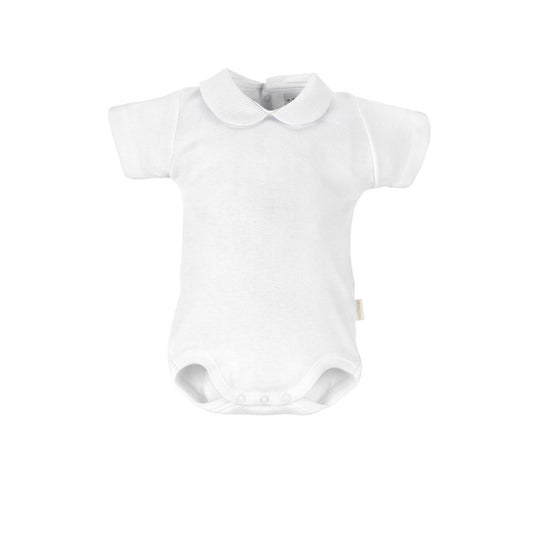 Body con cuello y manga corta blanco Cambrass