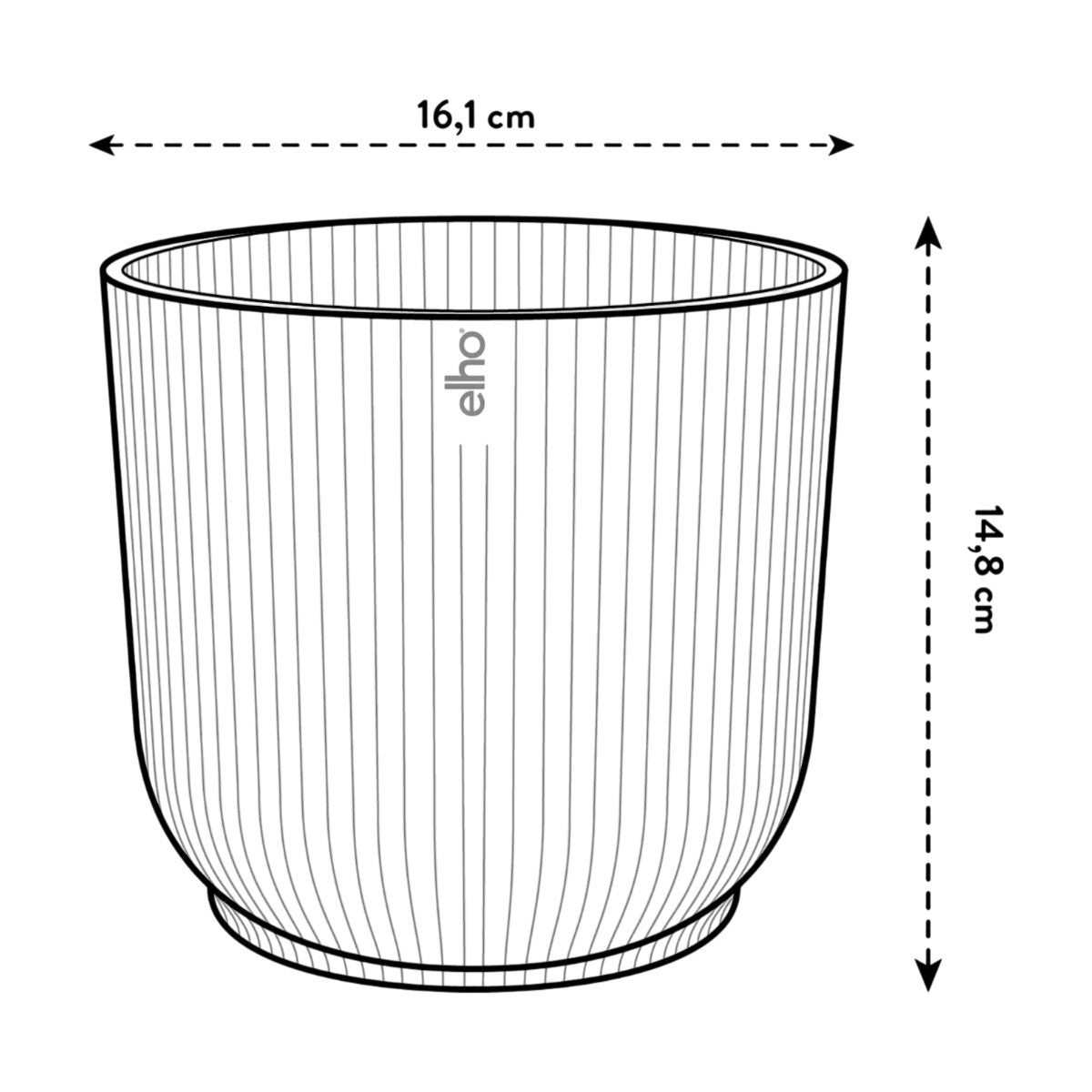 Maceta Blanco Lino Vibes Fold Round Elho 16cm 100% reciclado