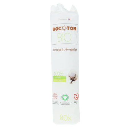 Pack 2x Discos desmaquillantes algodón Bio Bocoton 80 discos