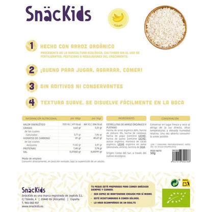 Snack ecológico para bebé +12 meses  Estrellas Arróz y Plátano