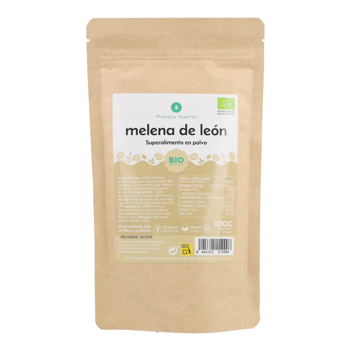 Melena de león en polvo 100% ECO Planeta Huerto 100 g